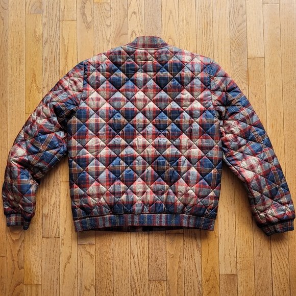 EDC by Espirit Plaid Quilted Zipper Pocket Detail Jacket Lightweight - Picture 5 of 15